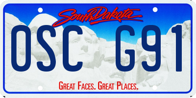 SD license plate 0SCG91