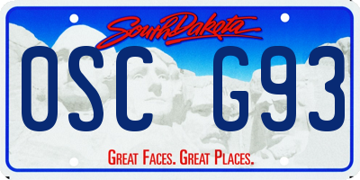 SD license plate 0SCG93