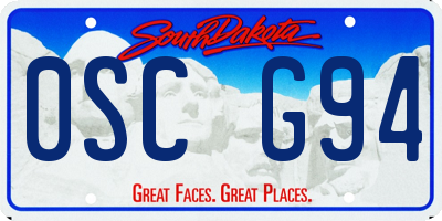 SD license plate 0SCG94