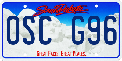 SD license plate 0SCG96