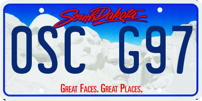 SD license plate 0SCG97