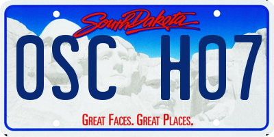 SD license plate 0SCH07