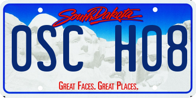SD license plate 0SCH08