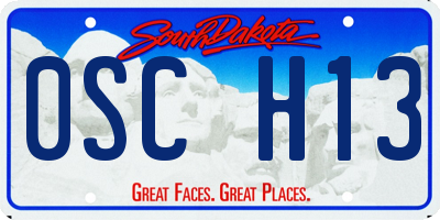 SD license plate 0SCH13