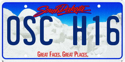 SD license plate 0SCH16