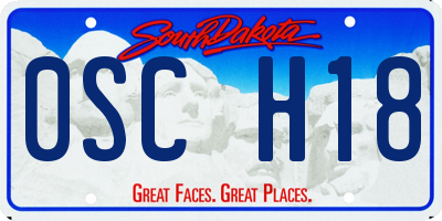 SD license plate 0SCH18