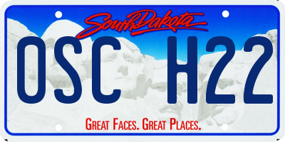 SD license plate 0SCH22