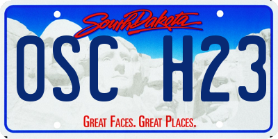 SD license plate 0SCH23