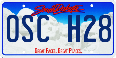SD license plate 0SCH28