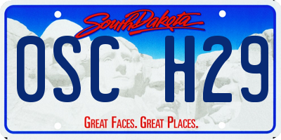 SD license plate 0SCH29