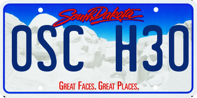 SD license plate 0SCH30