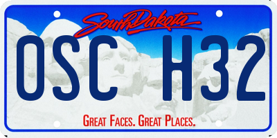 SD license plate 0SCH32