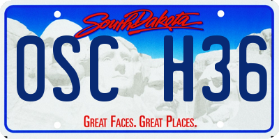 SD license plate 0SCH36