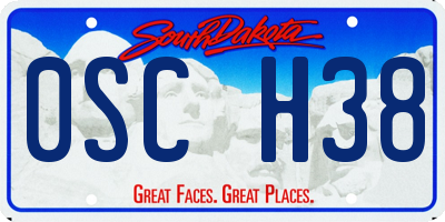 SD license plate 0SCH38