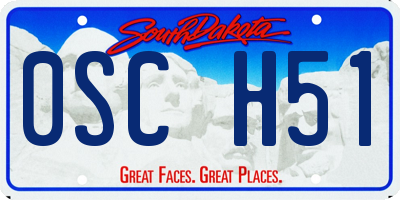 SD license plate 0SCH51