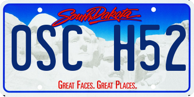 SD license plate 0SCH52