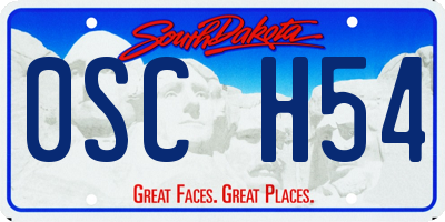 SD license plate 0SCH54
