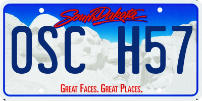 SD license plate 0SCH57