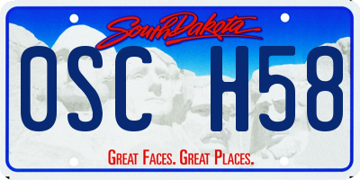 SD license plate 0SCH58