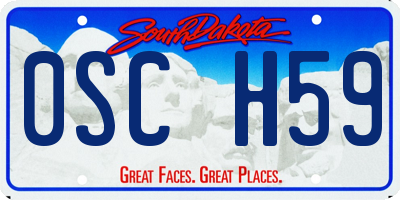 SD license plate 0SCH59