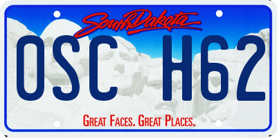 SD license plate 0SCH62