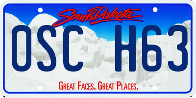 SD license plate 0SCH63