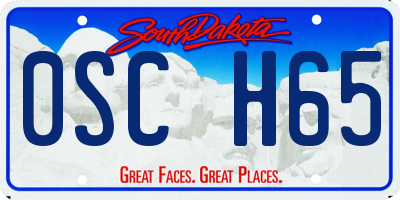 SD license plate 0SCH65