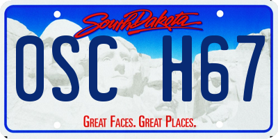 SD license plate 0SCH67