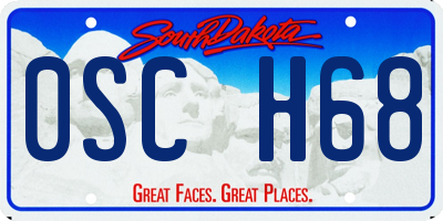 SD license plate 0SCH68
