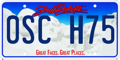 SD license plate 0SCH75
