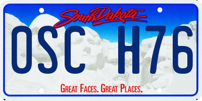 SD license plate 0SCH76
