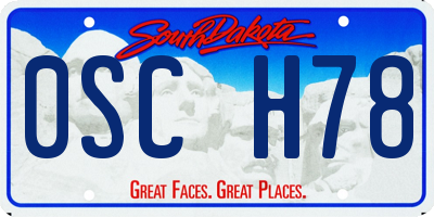 SD license plate 0SCH78