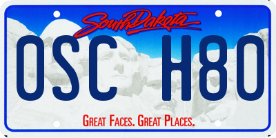 SD license plate 0SCH80