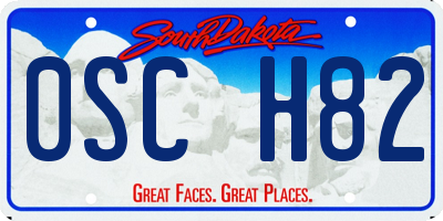 SD license plate 0SCH82