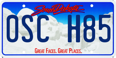 SD license plate 0SCH85