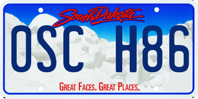 SD license plate 0SCH86