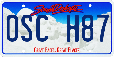 SD license plate 0SCH87