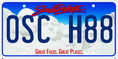 SD license plate 0SCH88