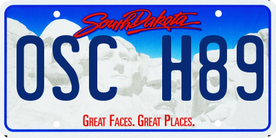 SD license plate 0SCH89
