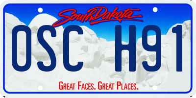 SD license plate 0SCH91