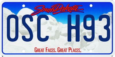 SD license plate 0SCH93