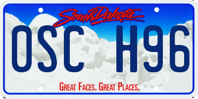 SD license plate 0SCH96