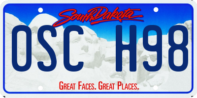 SD license plate 0SCH98