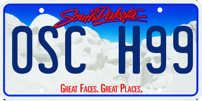 SD license plate 0SCH99