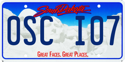 SD license plate 0SCI07