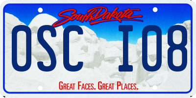 SD license plate 0SCI08