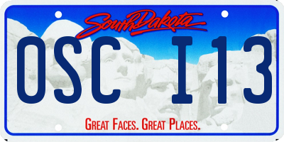 SD license plate 0SCI13