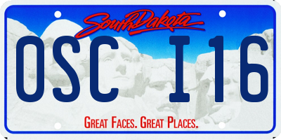 SD license plate 0SCI16