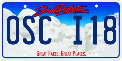 SD license plate 0SCI18