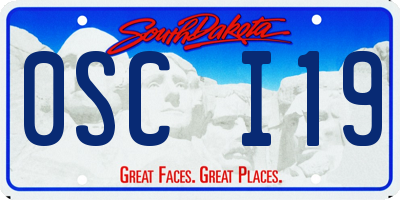 SD license plate 0SCI19